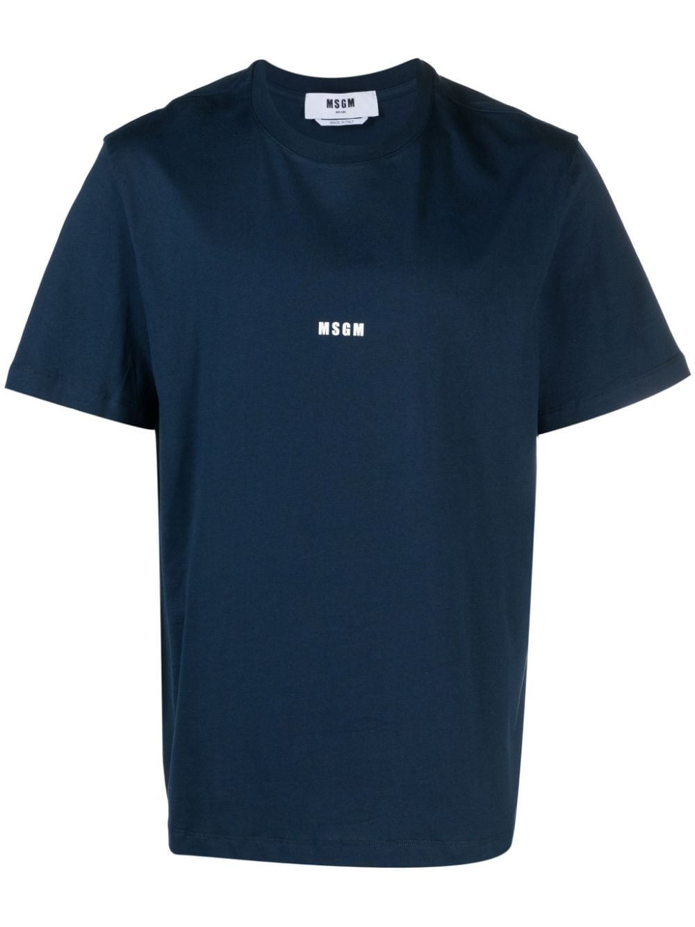 T-shirt blu con stampa logo