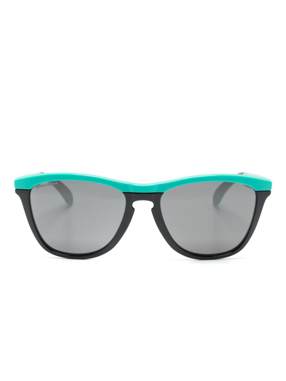 Black/blue acetate wraparound sunglasses