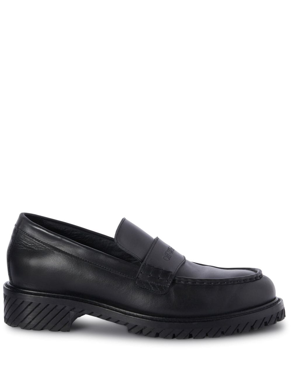 Military logo-debossed leather loafers<BR/><BR/><BR/>