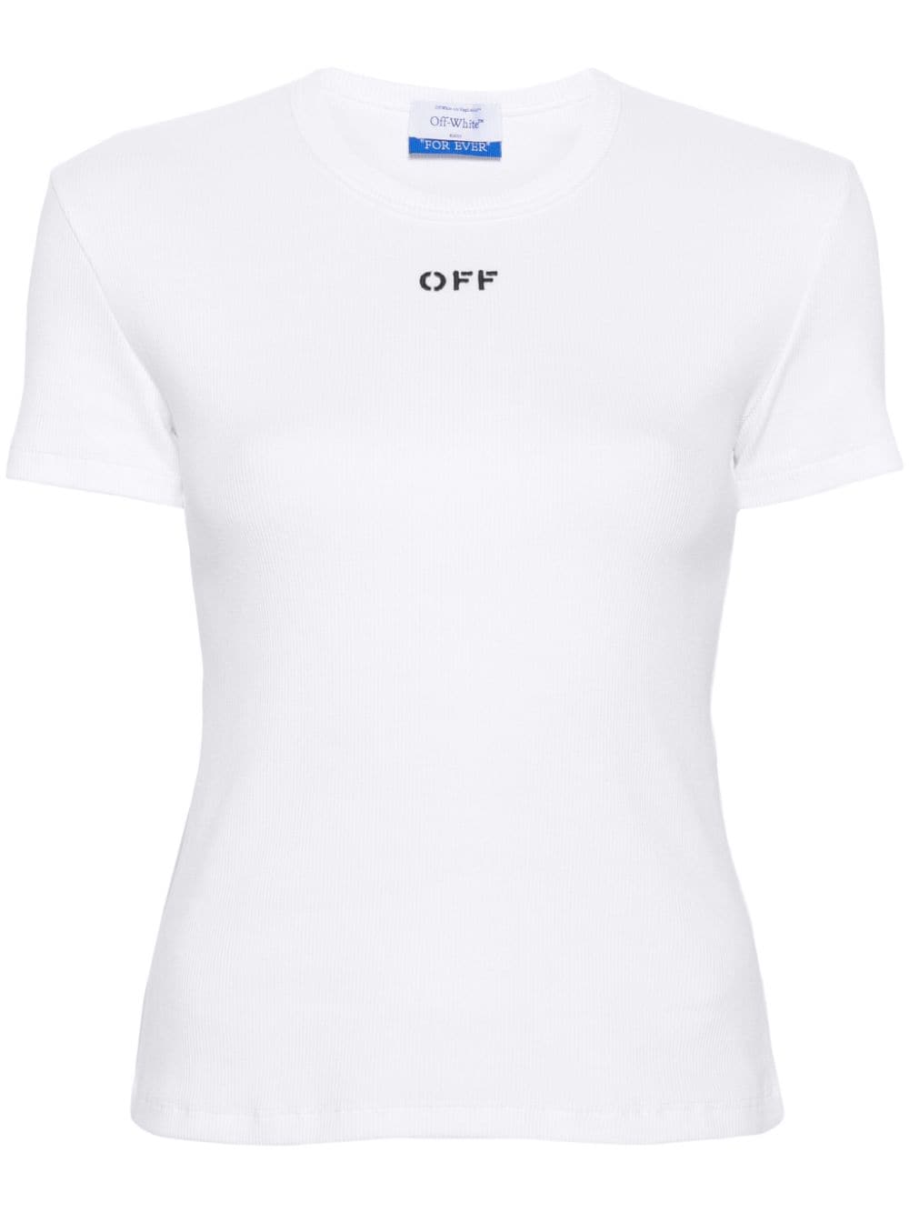 Off Stamp stretch-cotton T-shirt<BR/><BR/><BR/>