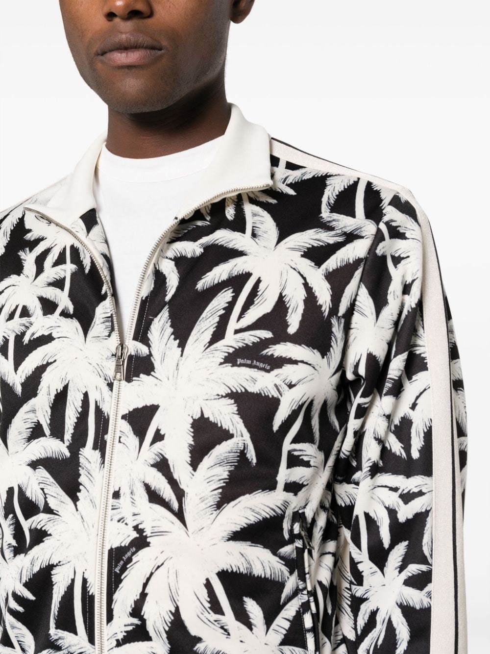 Palm tree print front zip jacket