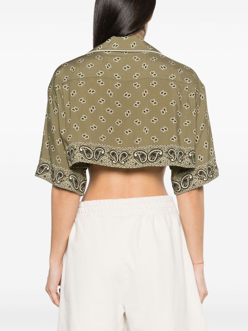 Paisley-print cropped shirt<BR/><BR/><BR/>