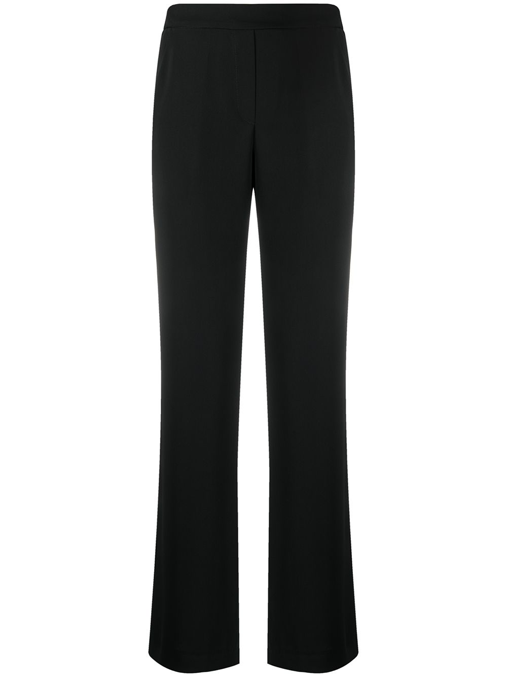 Black straight-leg trousers