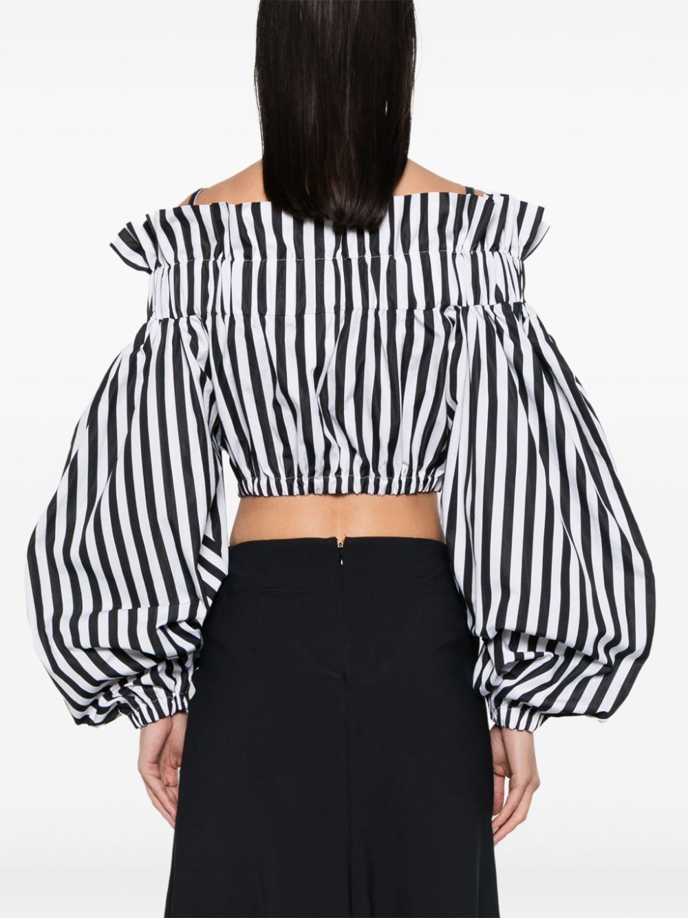 Bow-detail striped crop top