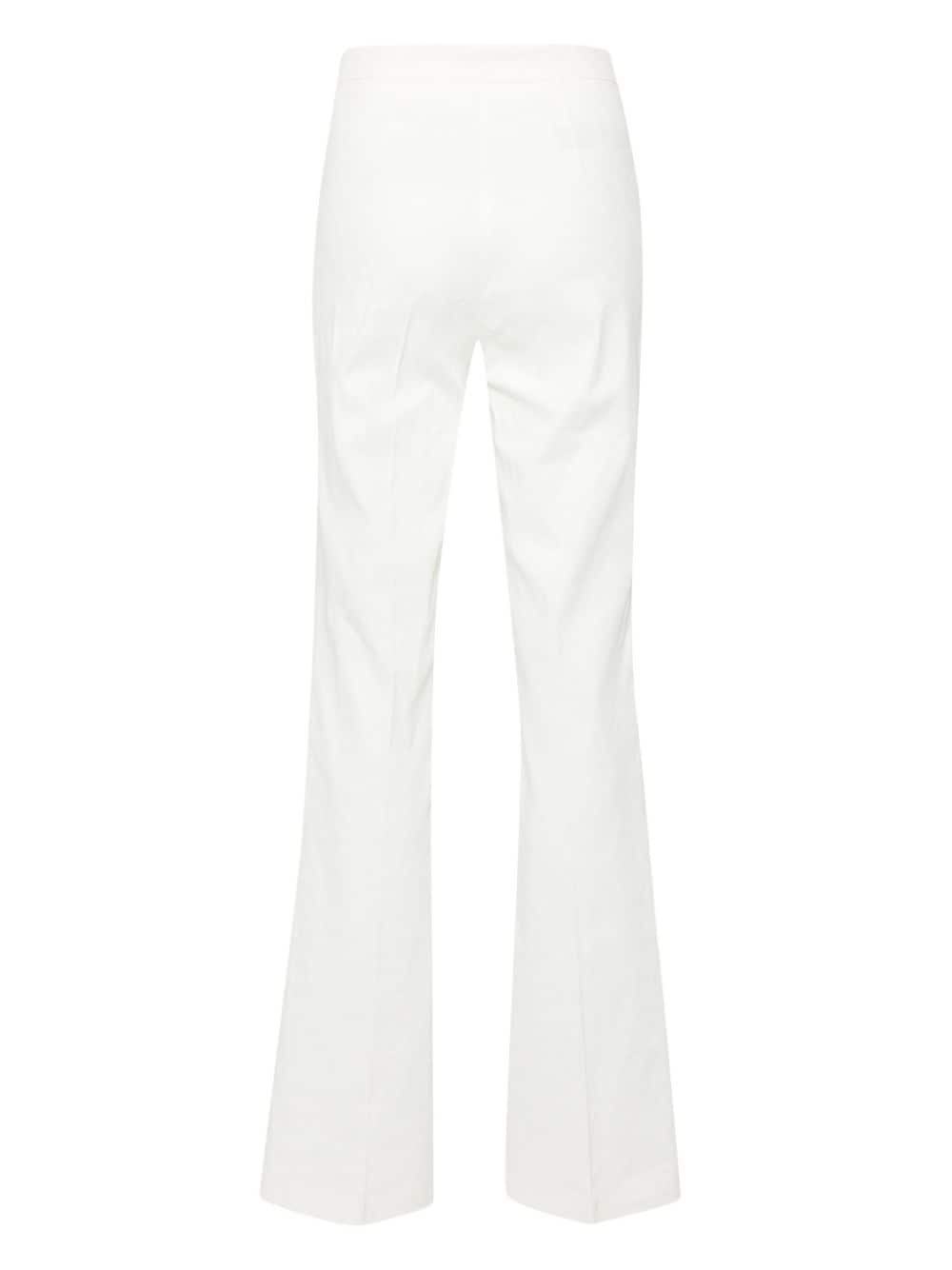 High-waisted linen-blend trousers<BR/><BR/><BR/>