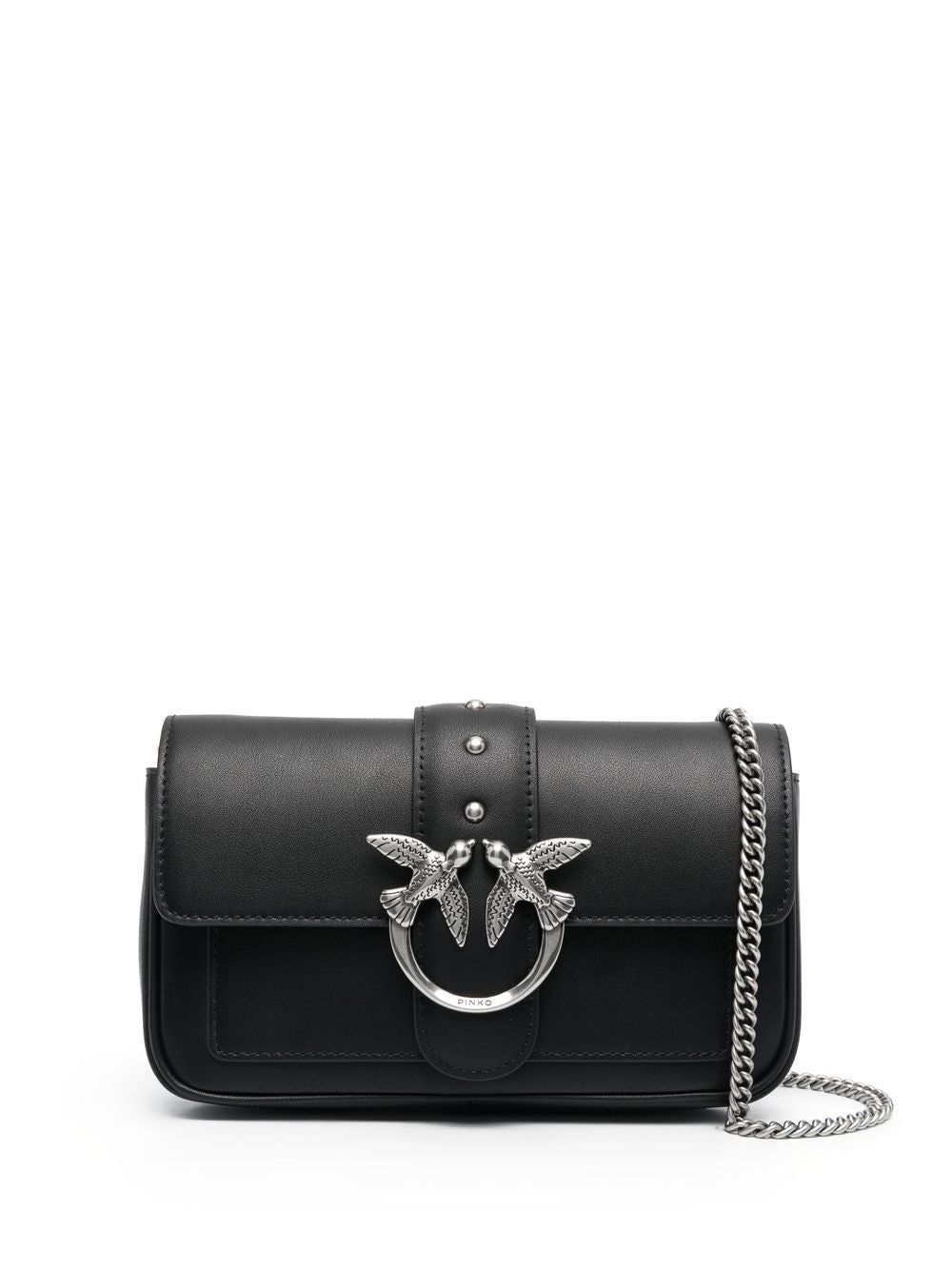 Black Love One Pocket leather crossbody bag