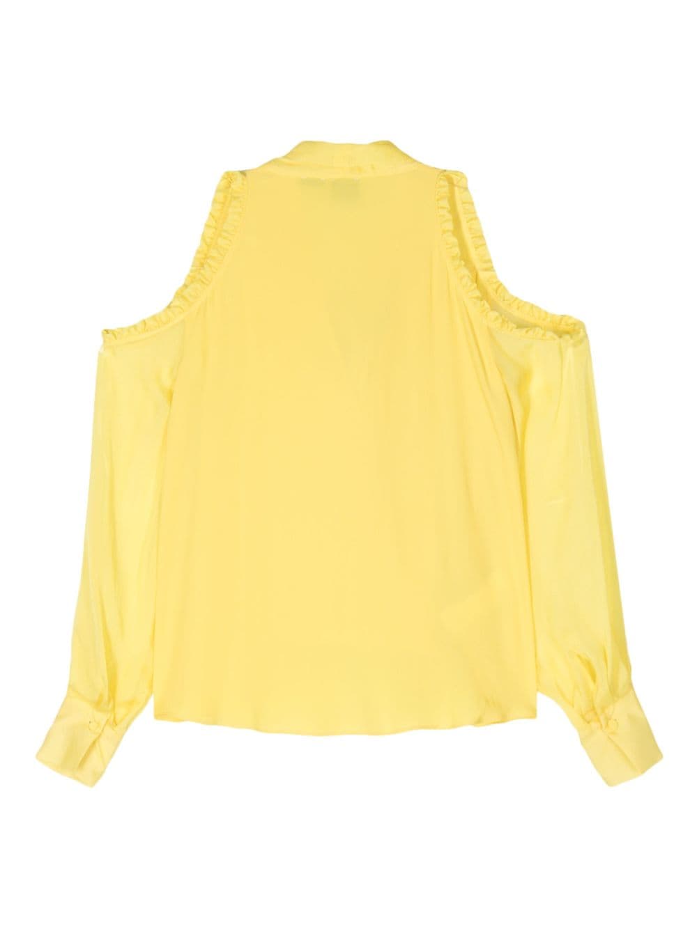 Ruffled detailing yellow blouse