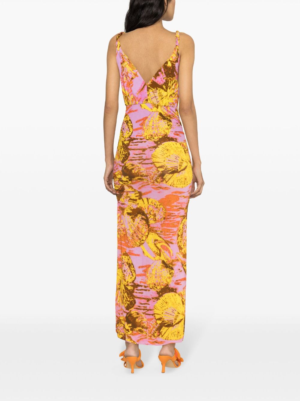 Pink/yellow/multicolour stretch-design dress