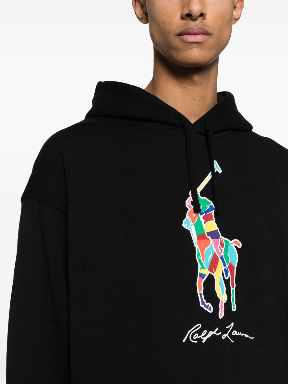 Polo Pony-print hoodie<BR/><BR/><BR/>