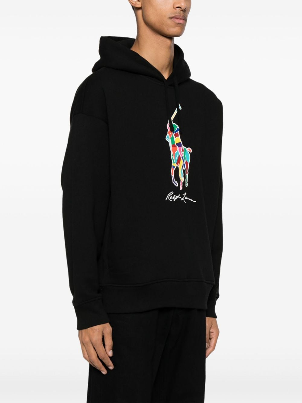 Polo Pony-print hoodie<BR/><BR/><BR/>