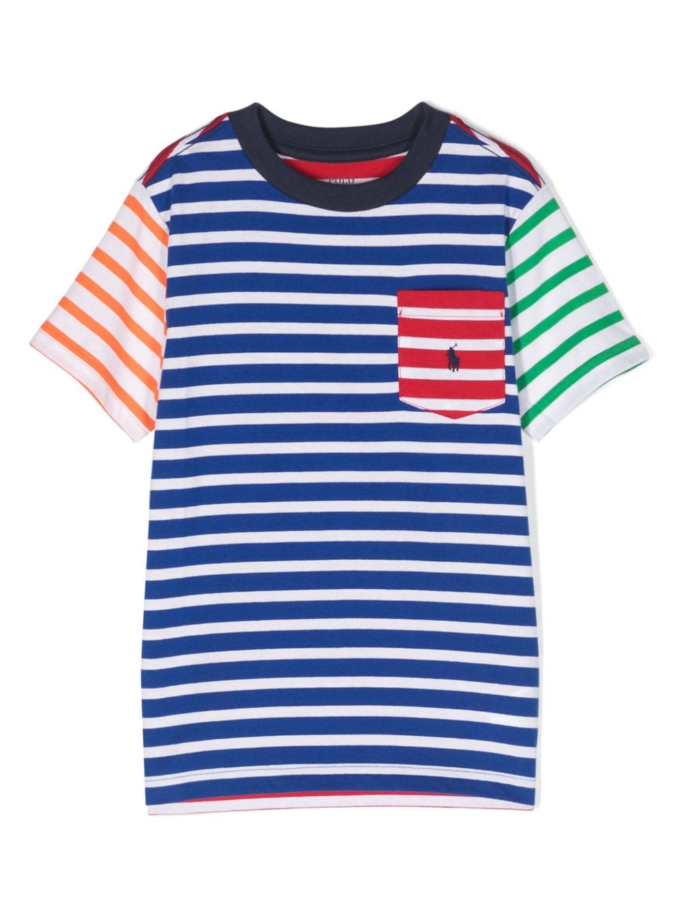 Polo Pony-embroidered striped T-shirt<BR/><BR/><BR/>