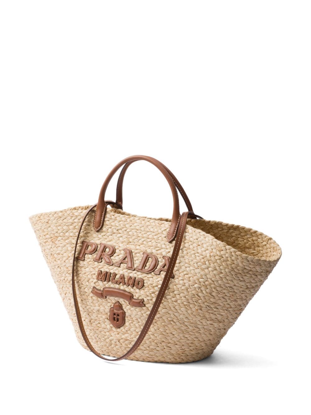 Borsa con finiture in pelle beige