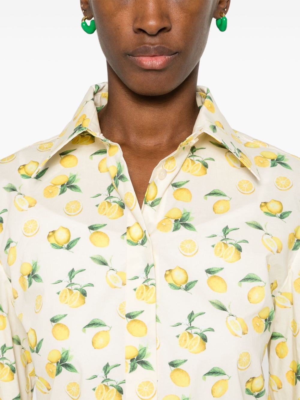 Camicia in cotone con stampa limoni<br><br><br>
