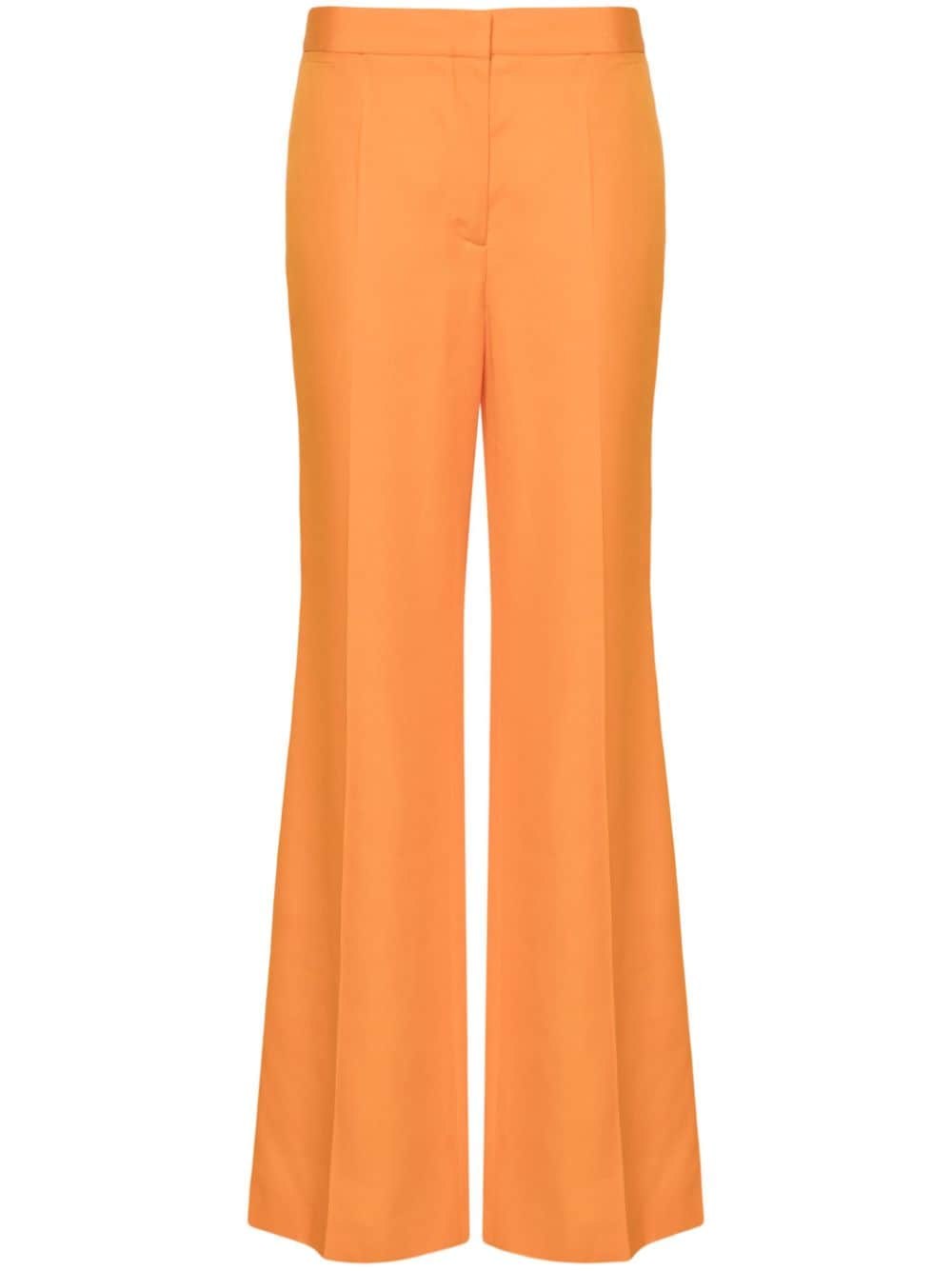 Mid-rise flared trousers<BR/>