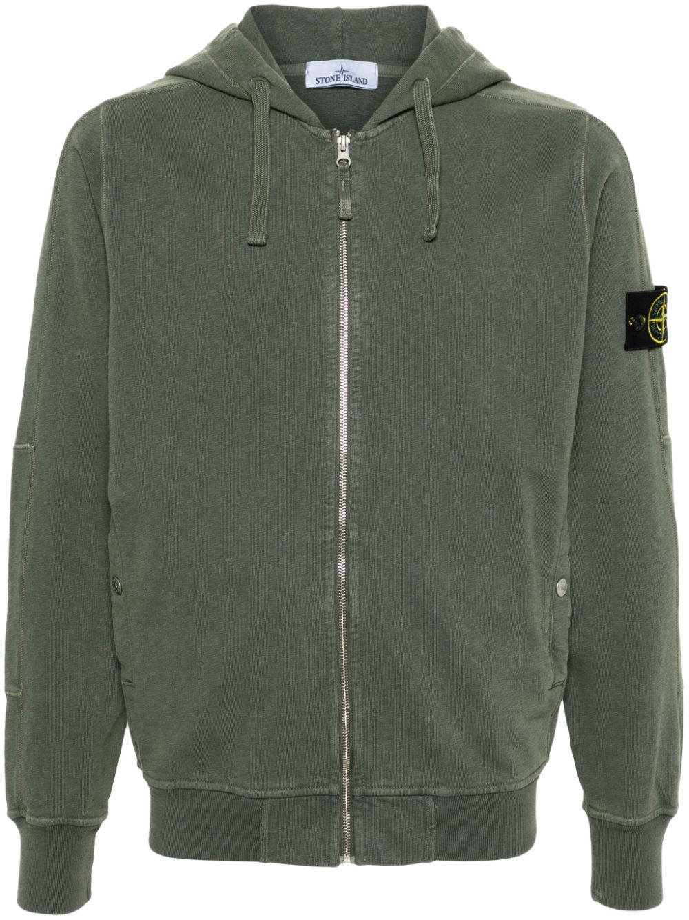 Compass-badge zipped hoodie<BR/><BR/><BR/>