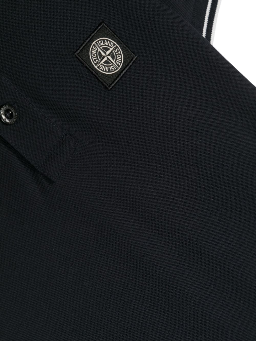 Blue navy Compass-motif cotton polo shirt<BR/><BR/><BR/>