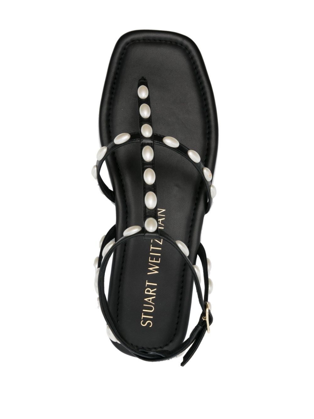 Pearlita leather flat sandals<BR/><BR/><BR/>