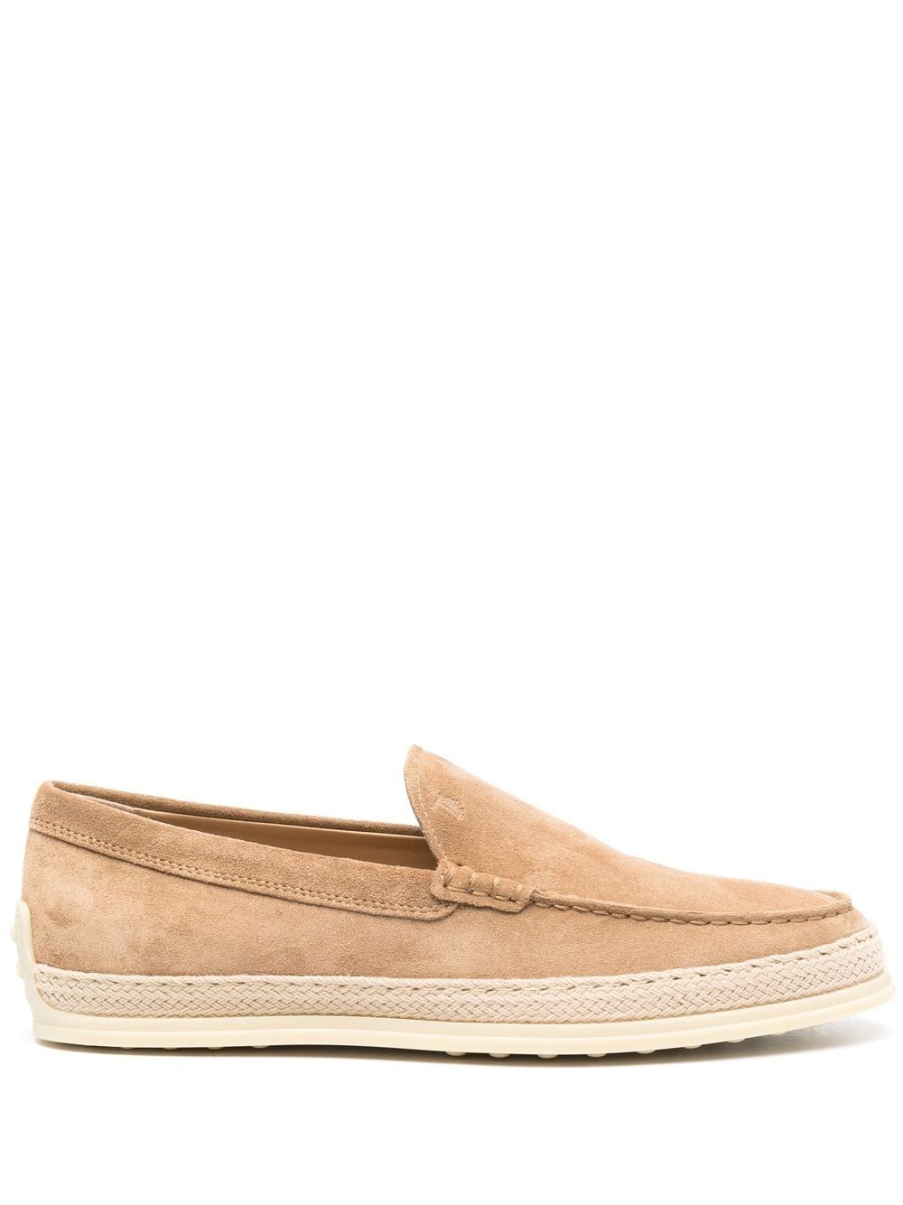 Suede espadrille loafers
