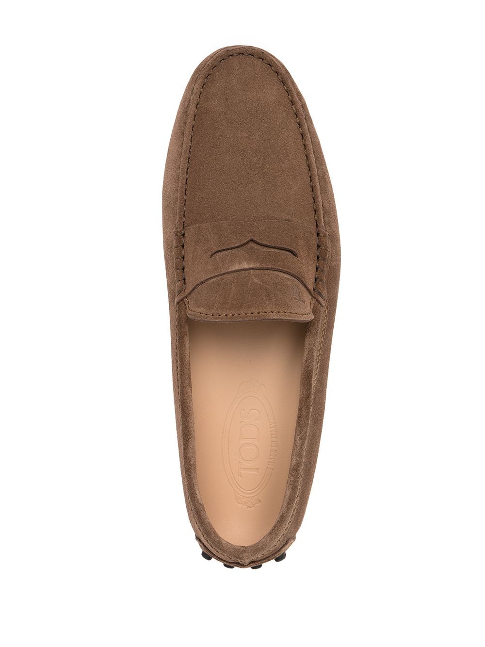 Brown suede Gommino driving loafers