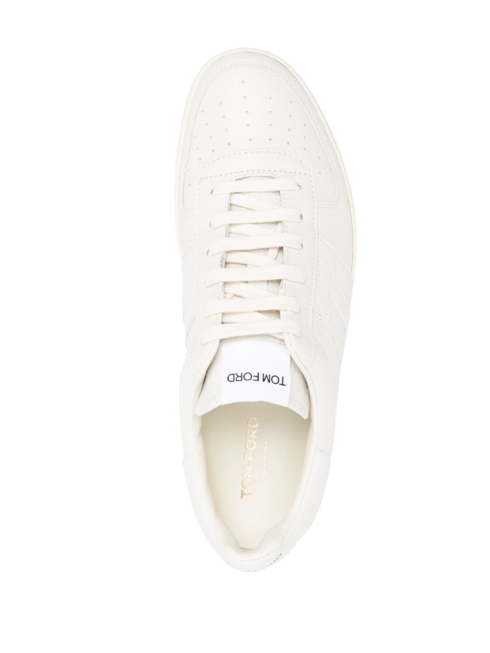 Logo-patch low-top leather sneakers