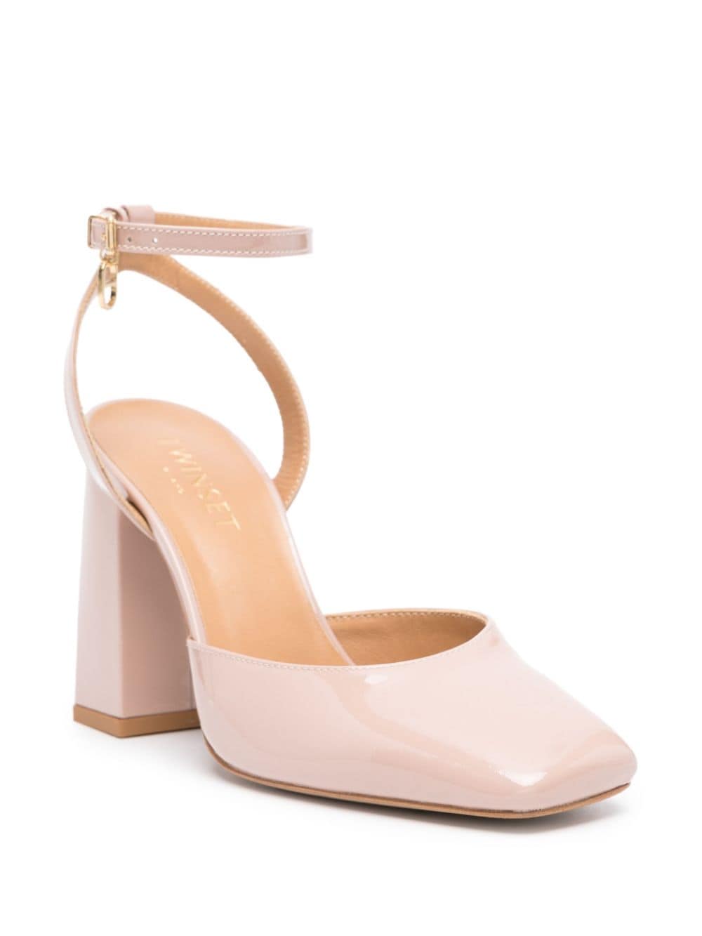 Blush pink calf leather sandals