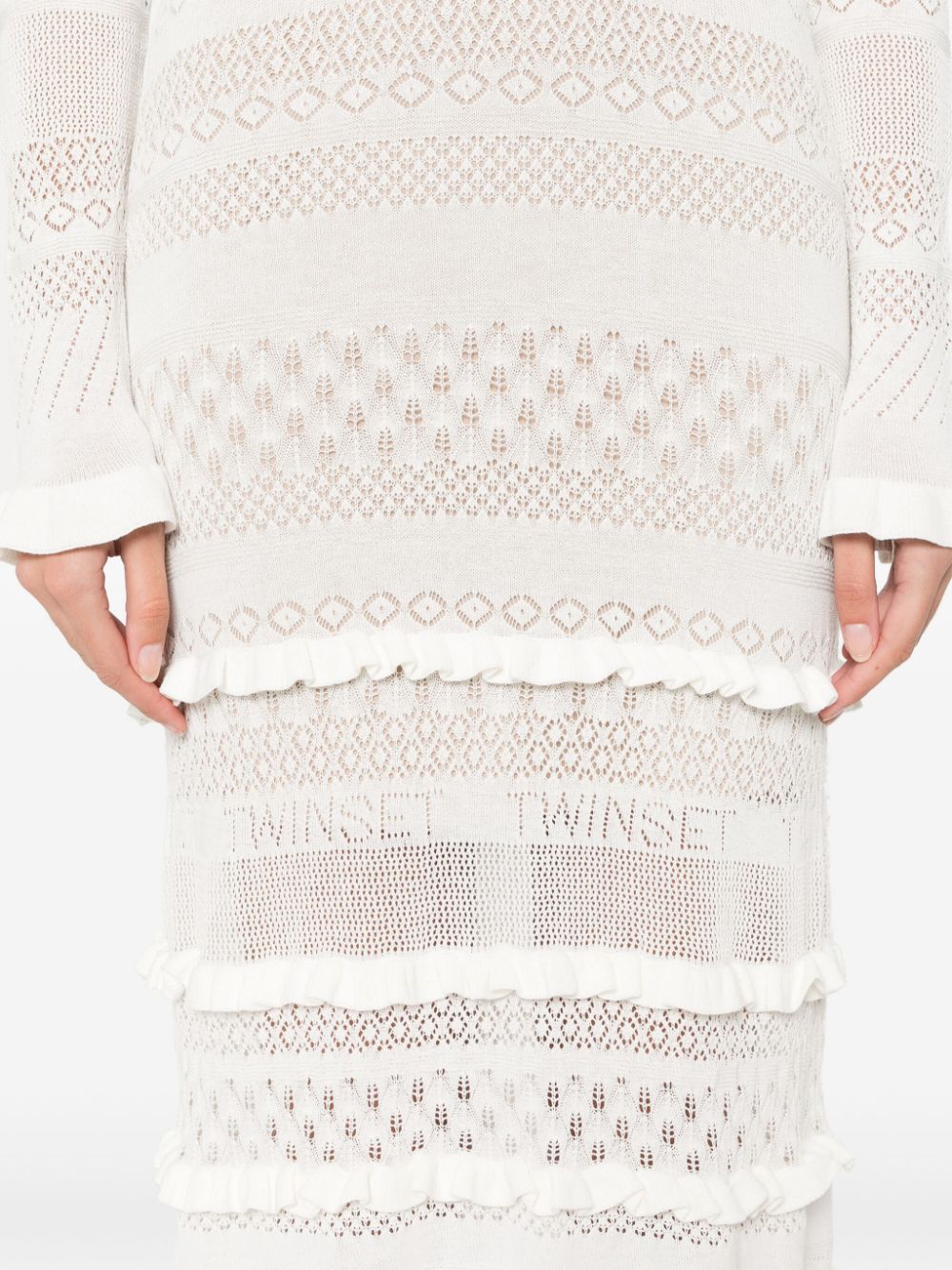 Open-knit maxi dress<BR/>