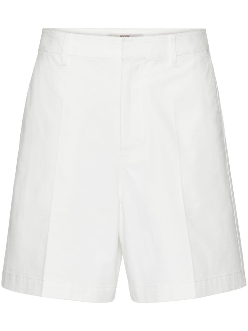 V-detail canvas bermuda shorts<BR/><BR/><BR/>