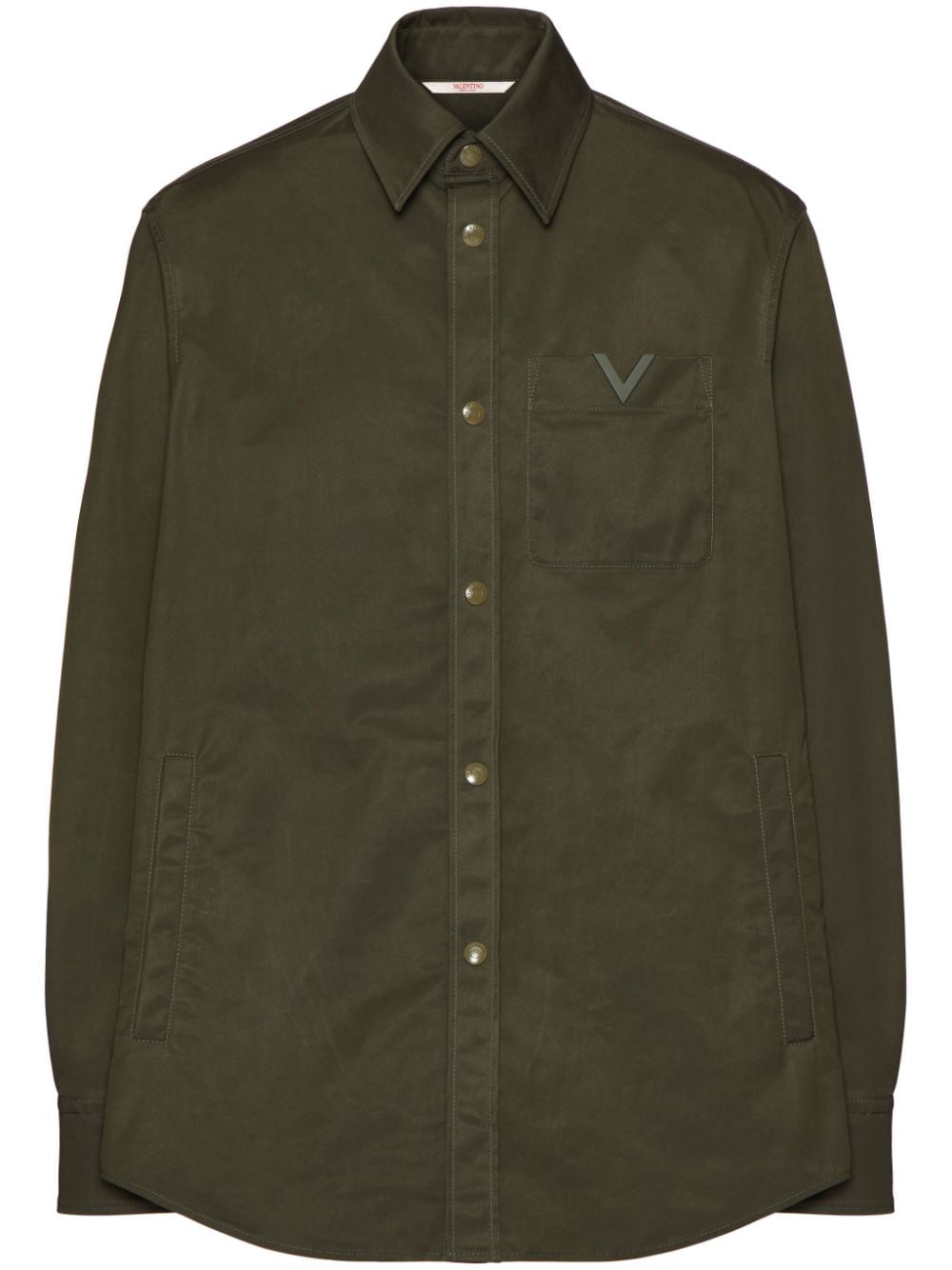 V-detail shirt jacket<BR/><BR/><BR/>