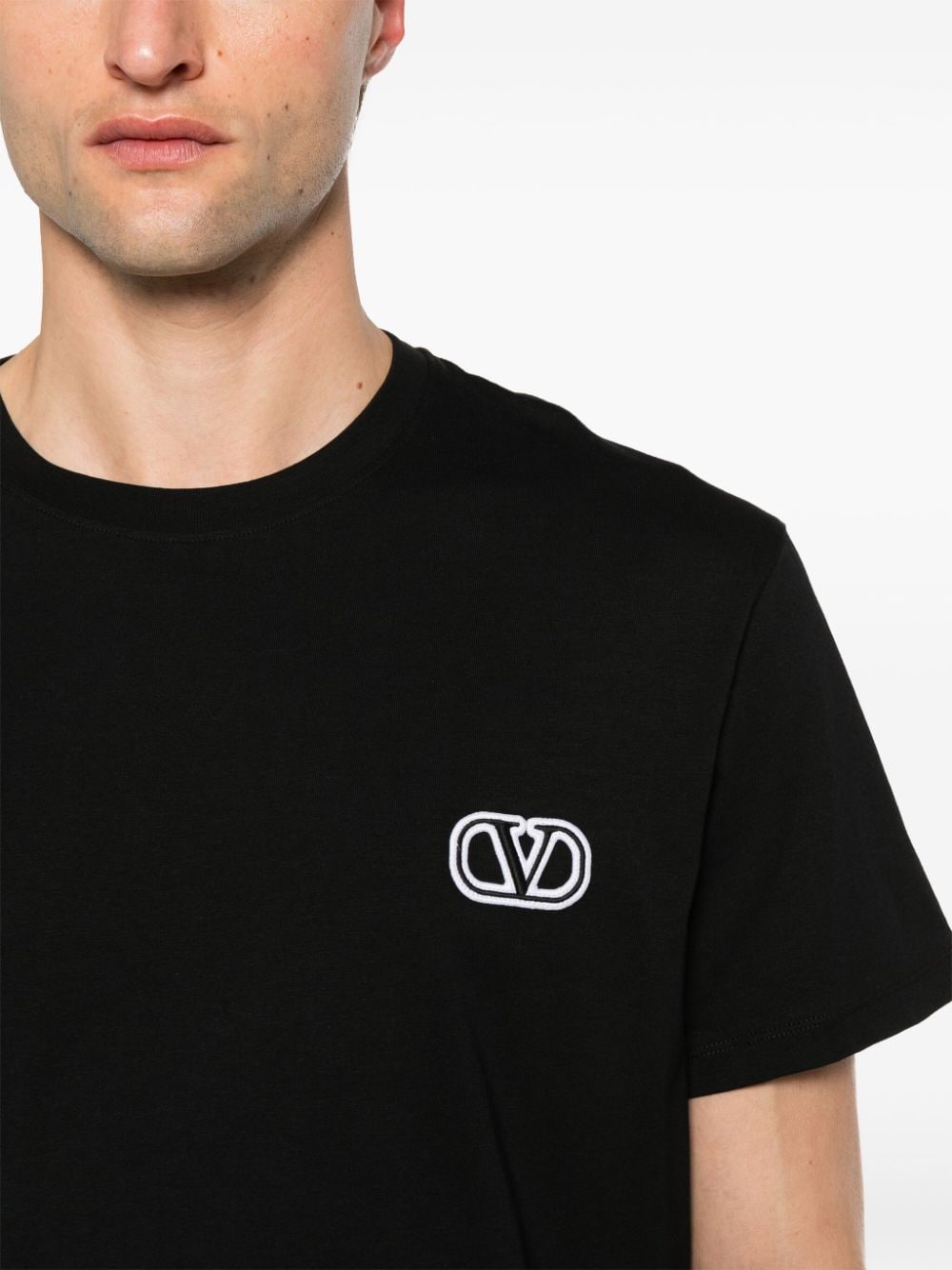 T-shirt in cotone con logo V<br><br><br>