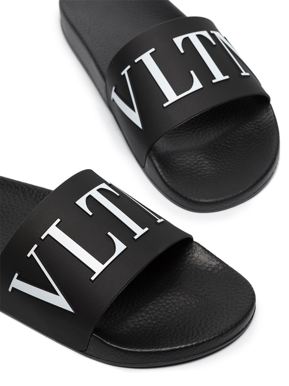 Pantofola nera con logo VLTN