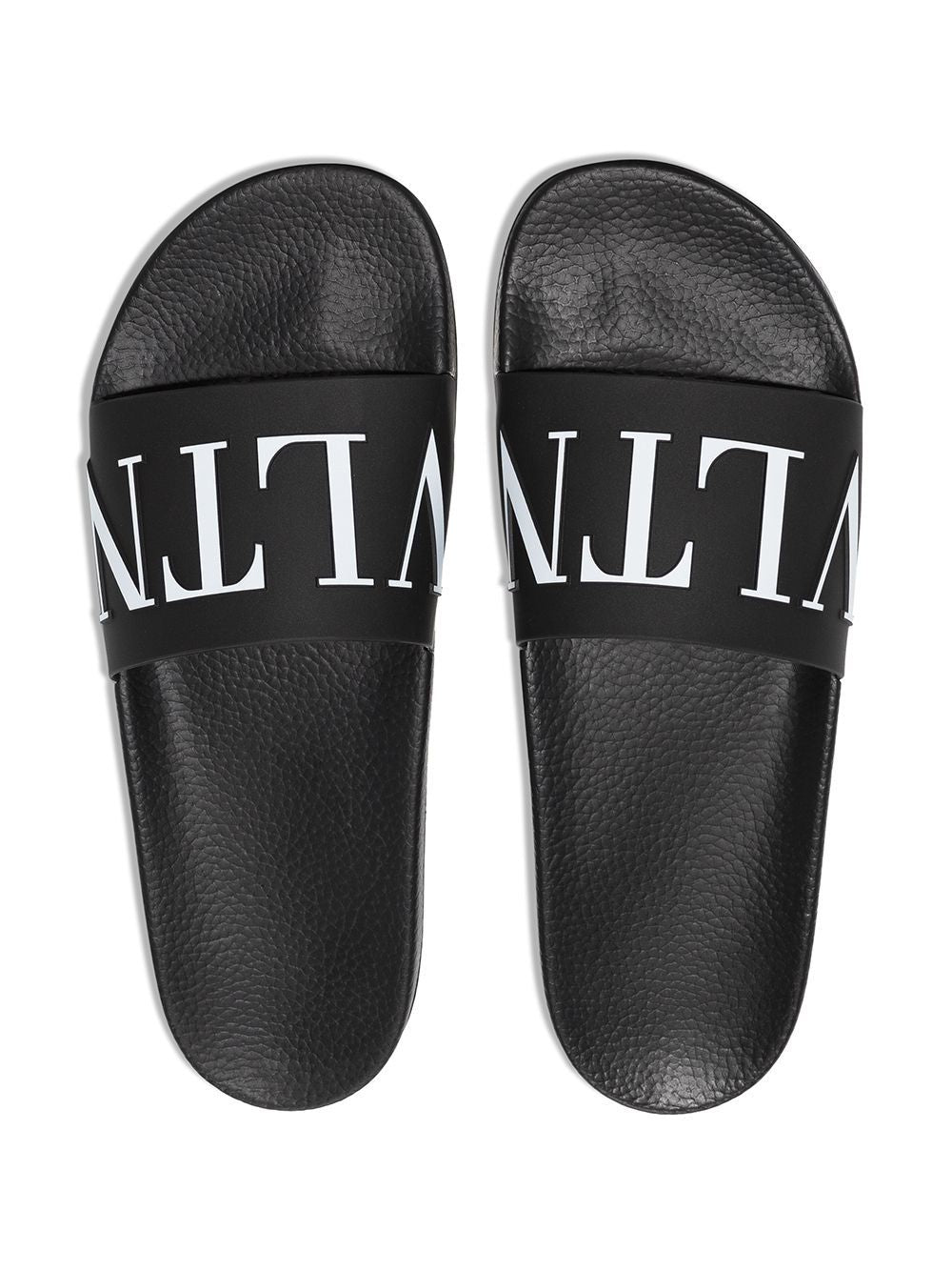 Black signature VLTN logo slipper