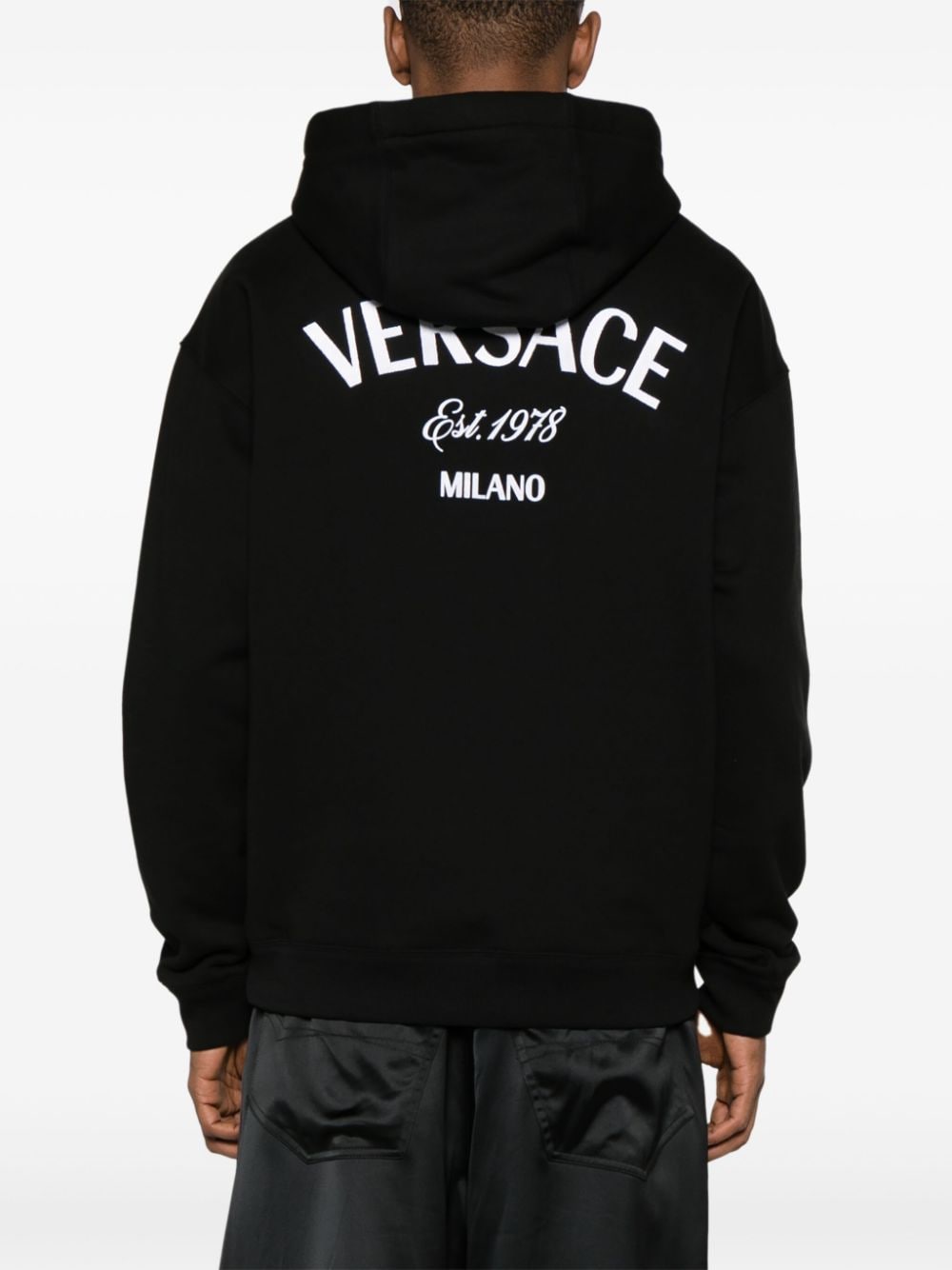 Front logo cotton hoodie