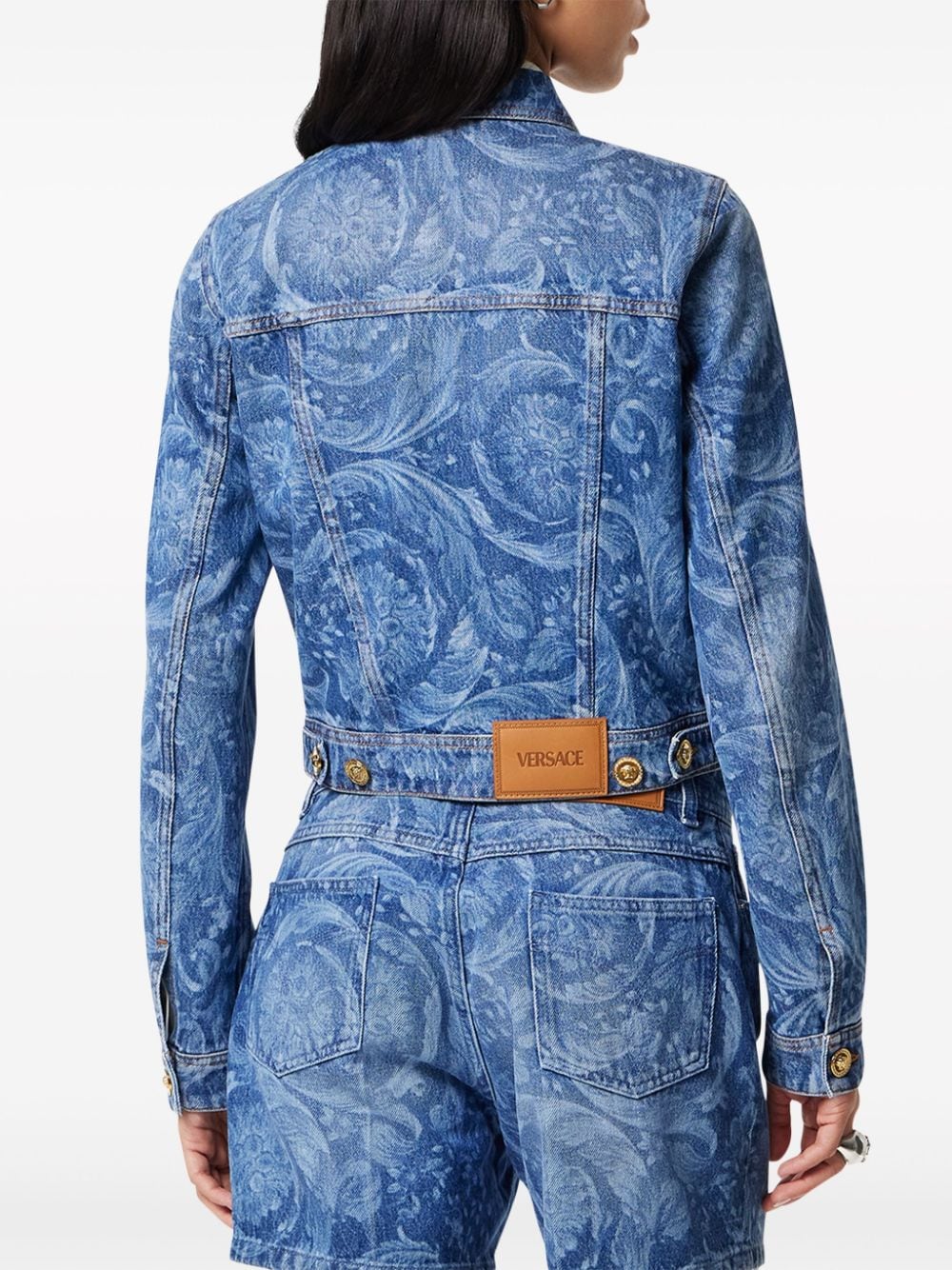 Barocco-print denim jacket<BR/><BR/><BR/>