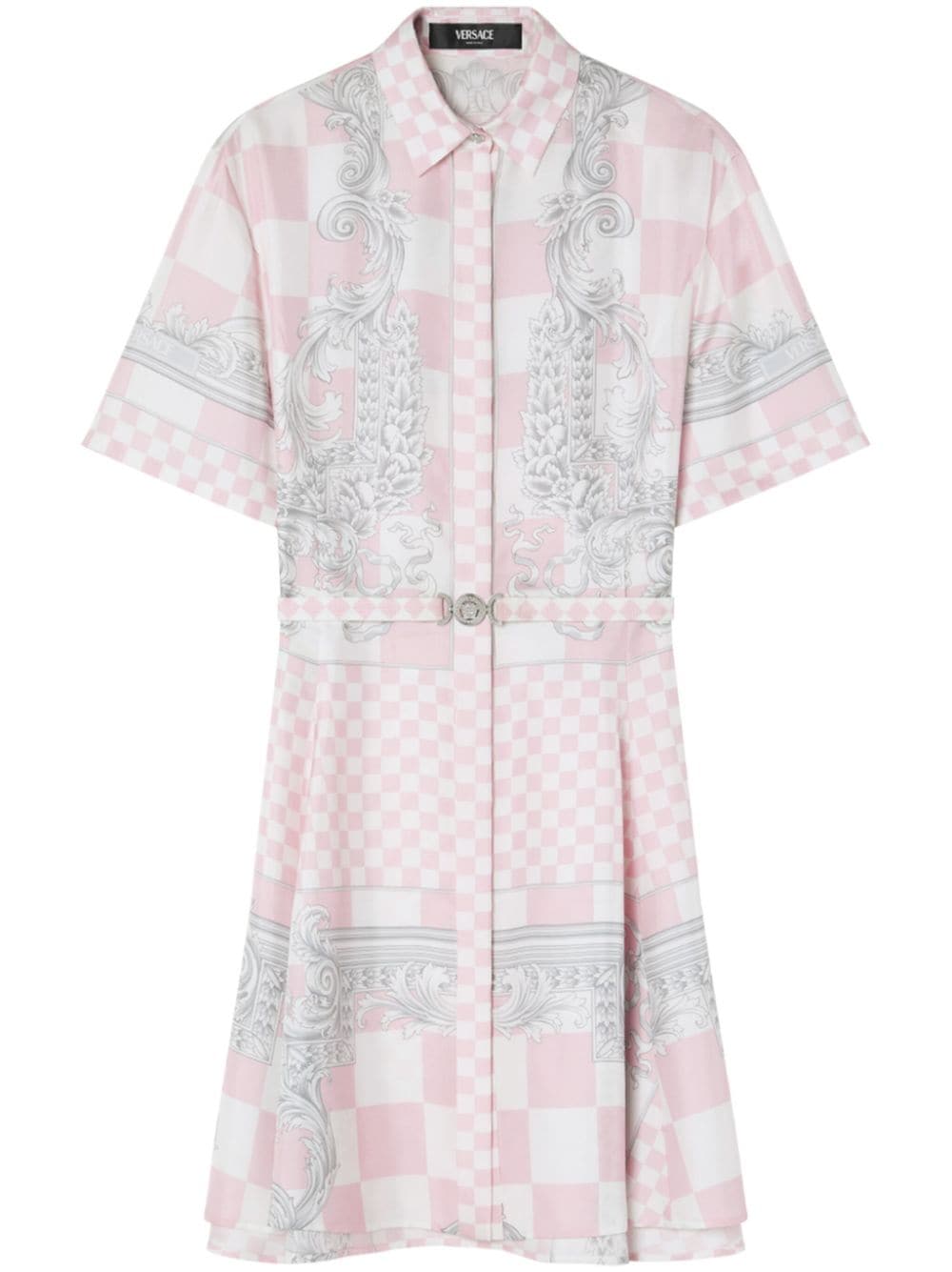 Light pink/white/light grey silk dress