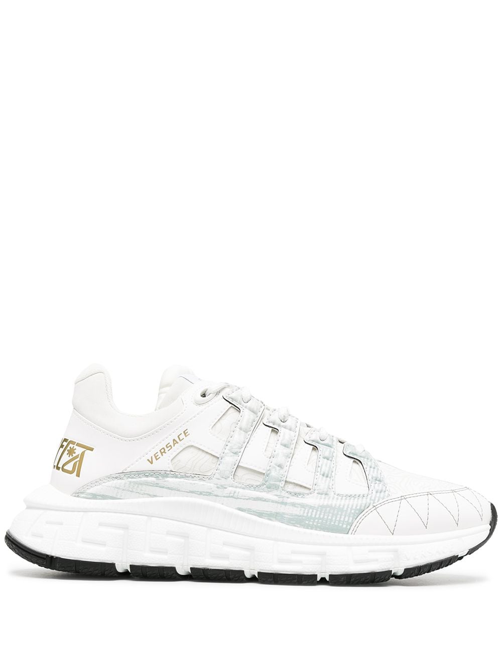 White leather/fabric Trigreca low-top sneakers