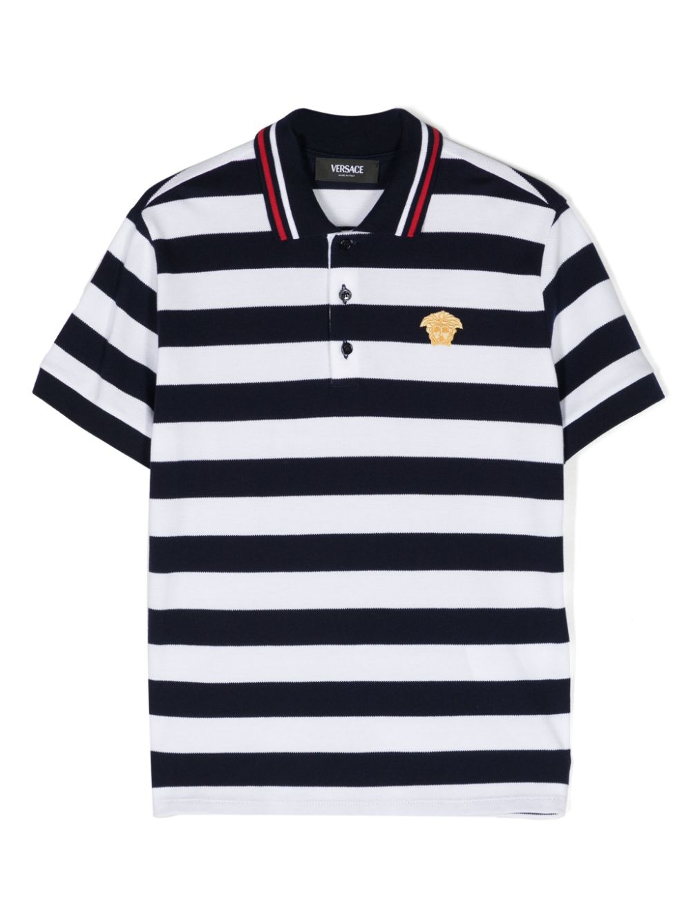Striped cotton polo shirt<BR/><BR/><BR/>