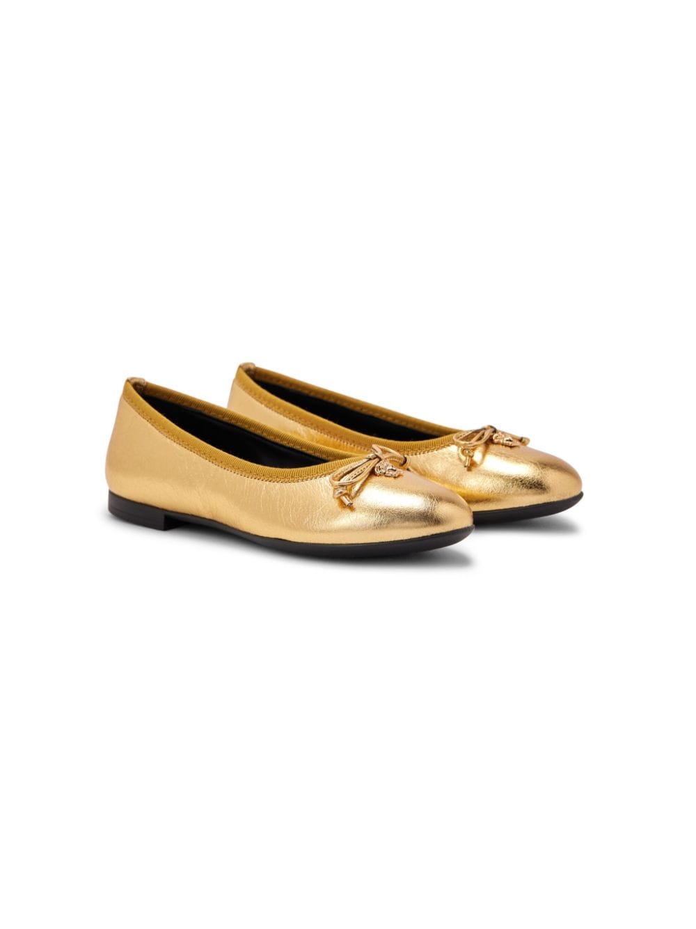 Metallic leather ballerina shoes<BR/><BR/><BR/>