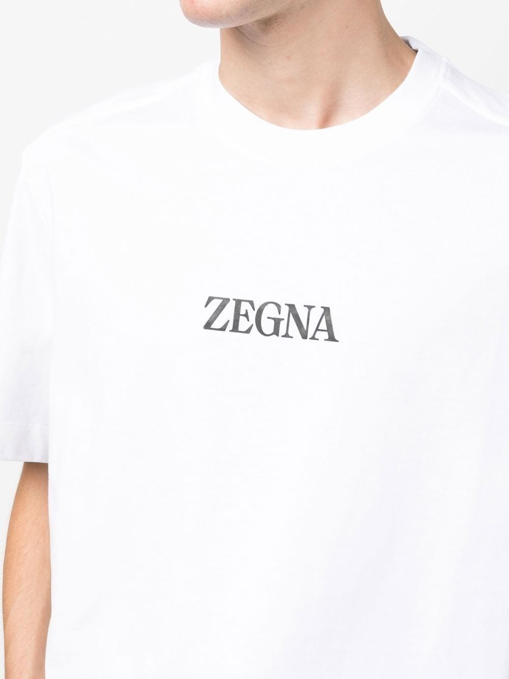 T-shirt girocollo con stampa logo<br><br><br>