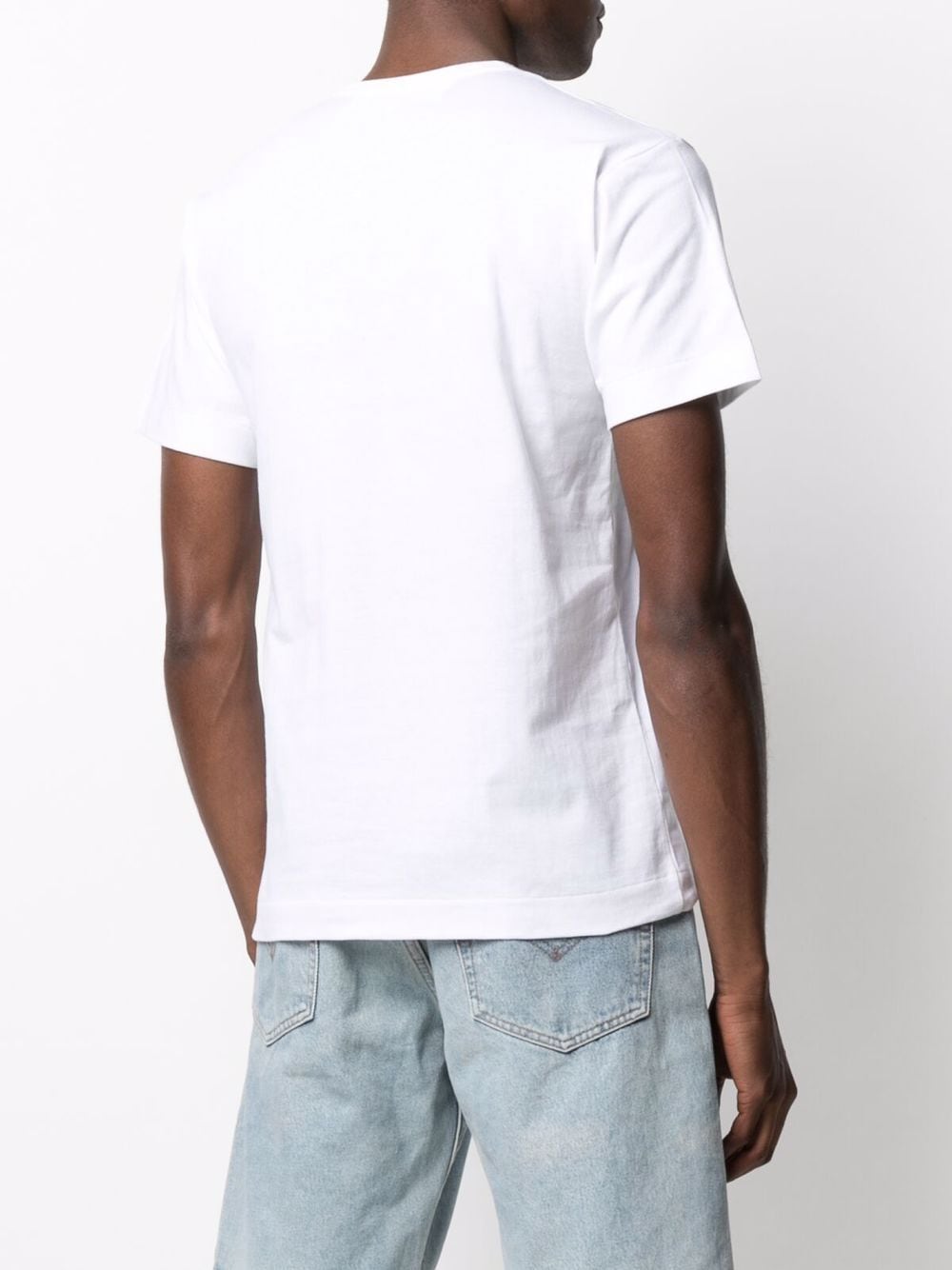 T-shirt in cotone bianco con stampa logo a cuore
