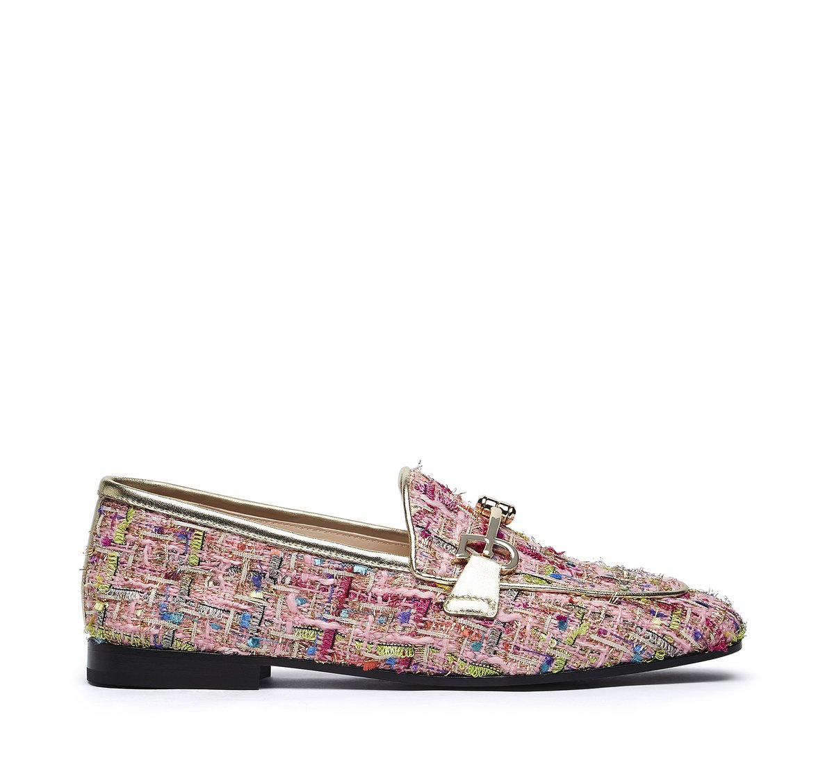 Pink front logo loafers