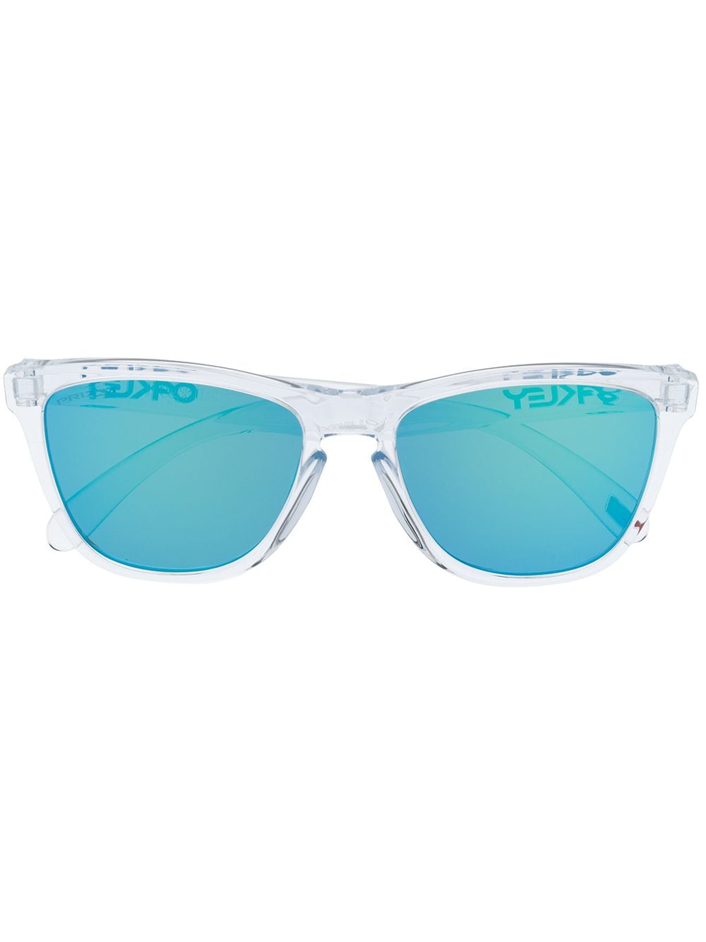 White rounded square-frame sunglasses