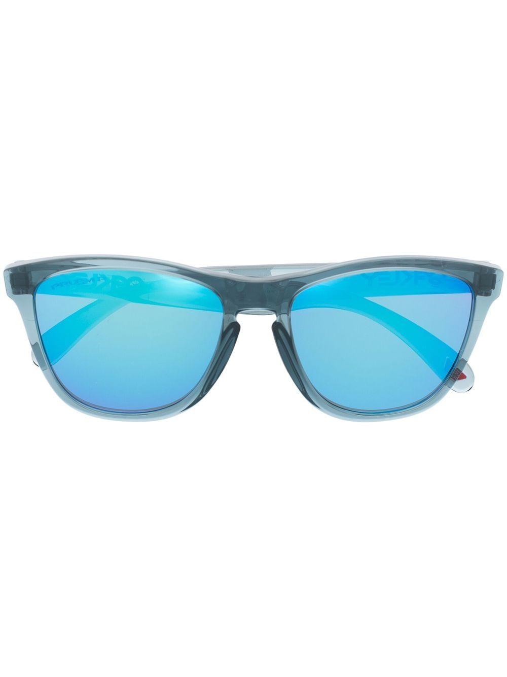 White rounded square-frame sunglasses