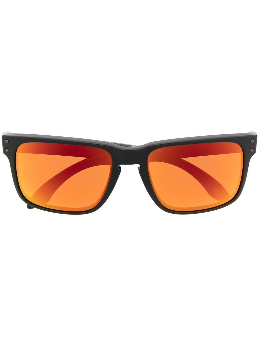 Orange tinted square frame sunglasses