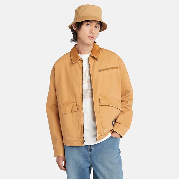 Brown Washed effect canvas jacket