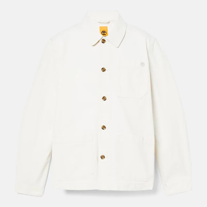 Washed effect canvas chore jacket