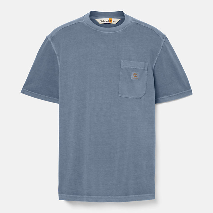 T-shirt blu con taschino sul petto Merrymack River