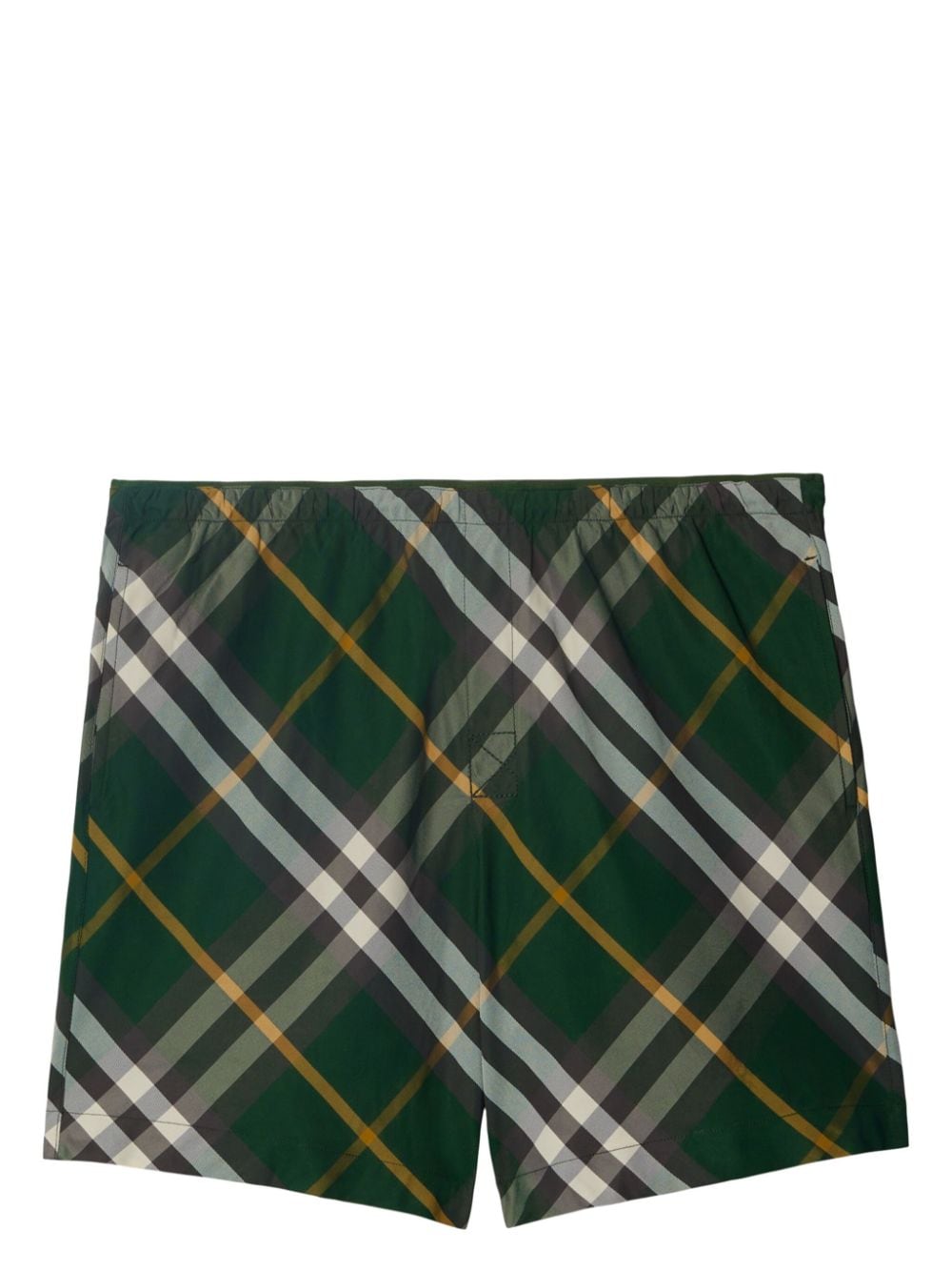 Checkered twill swim shorts