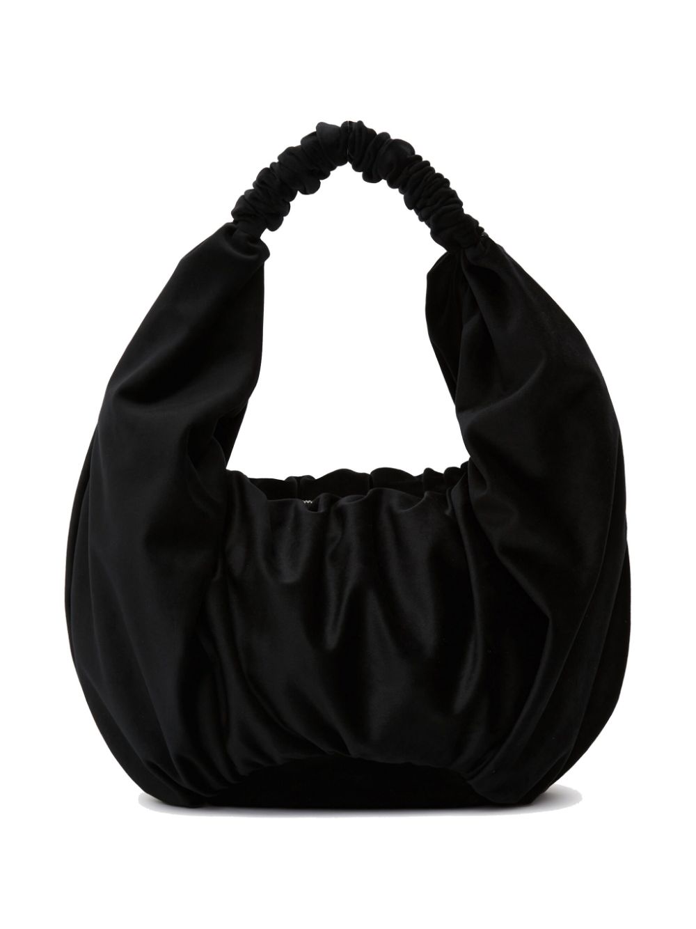 Ruffle Shopper velvet shoulder bag<BR/><BR/><BR/>