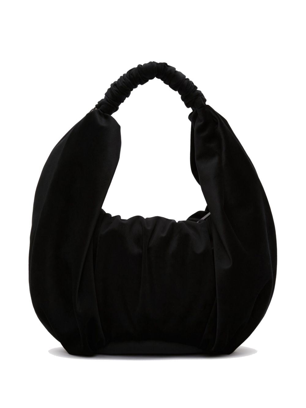 Ruffle Shopper velvet shoulder bag<BR/><BR/><BR/>