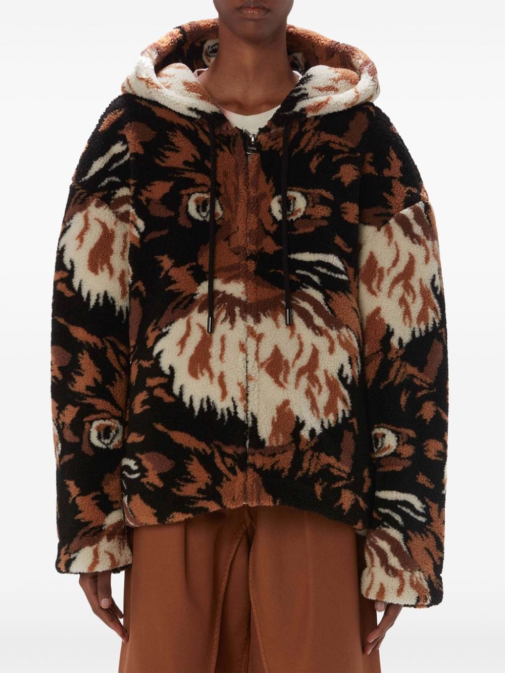 Faux-fur hooded jacket<BR/><BR/><BR/>